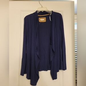 Navy Cardi with Suede Elbow Patches